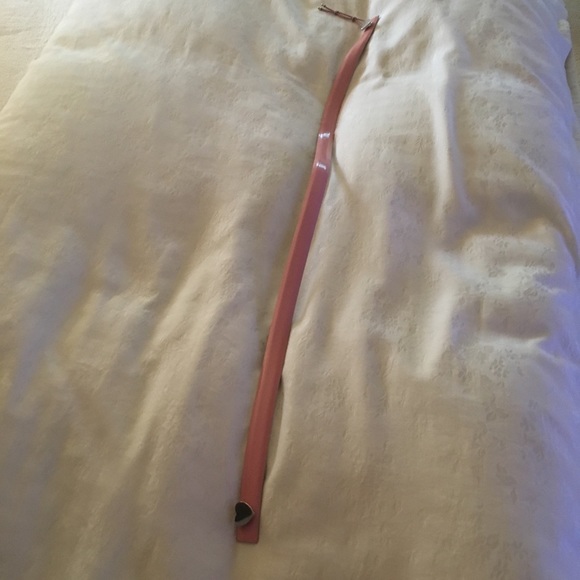 Pink patent leather moschino belt